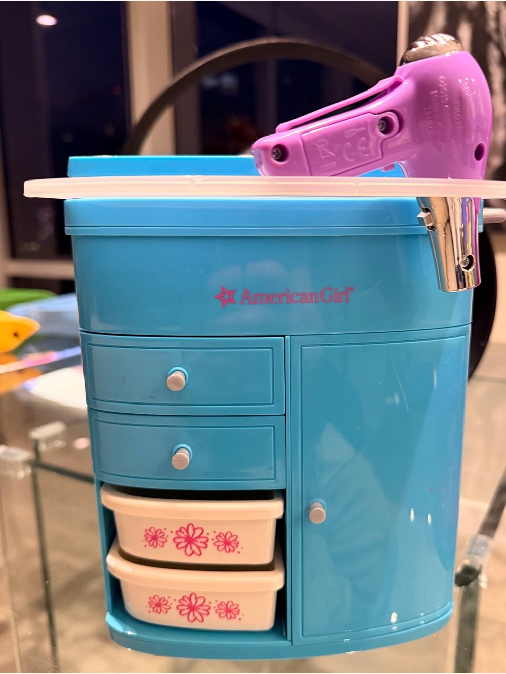 American Girl Blue Hair Salon with Pink Accents